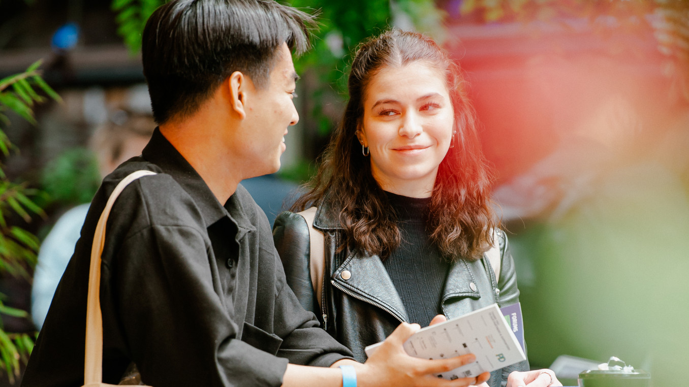 two young people at the festival